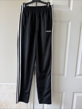 adidas Black Jogger Pants with White Side Stripes